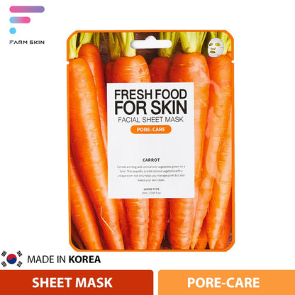 Farmskin Fresh Food Facial Sheet Mask Pore-Care Carrot