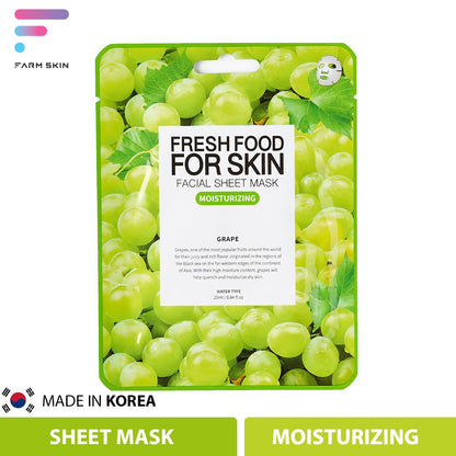 Farmskin Fresh Food Facial Sheet Mask Moisturizing Grape