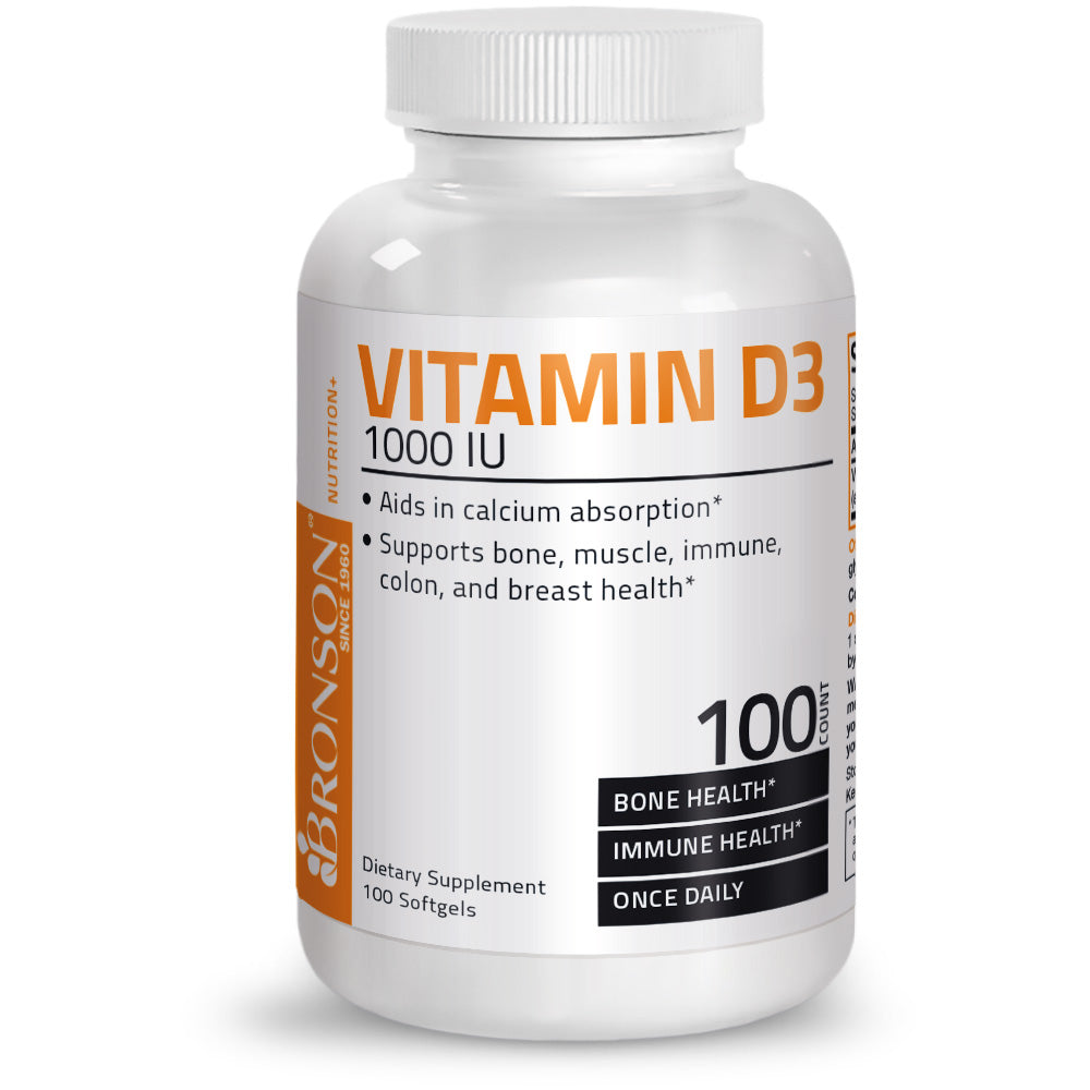 Bronson Vitamin D3 1000IU for Immunity and Bone Health 100CT