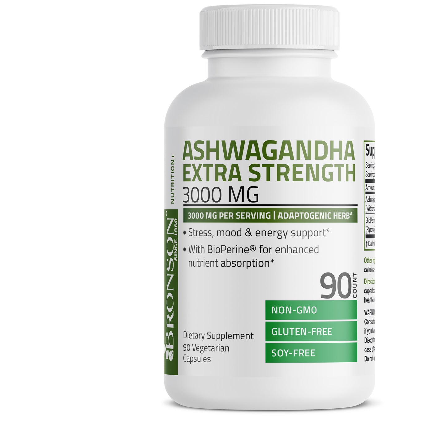 Bronson Ashwagandha Extra Strength Relax, Improve Sleep, Stress and Anxiety Relief 3000mg 90CT