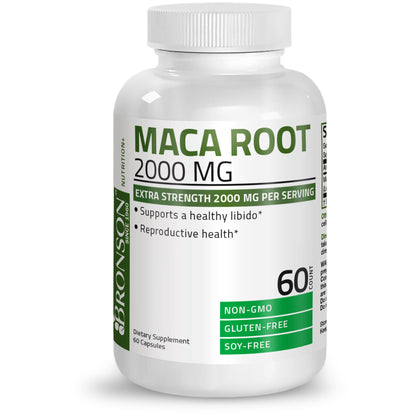 Bronson Maca Root 2000mg for Energy, Stamina, Endurance, Reproductive Health 60CT