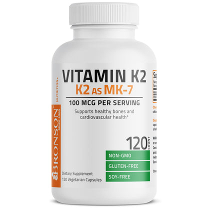 Bronson Vitamin K2 (MK7) for Bone and Heart Health 120CT