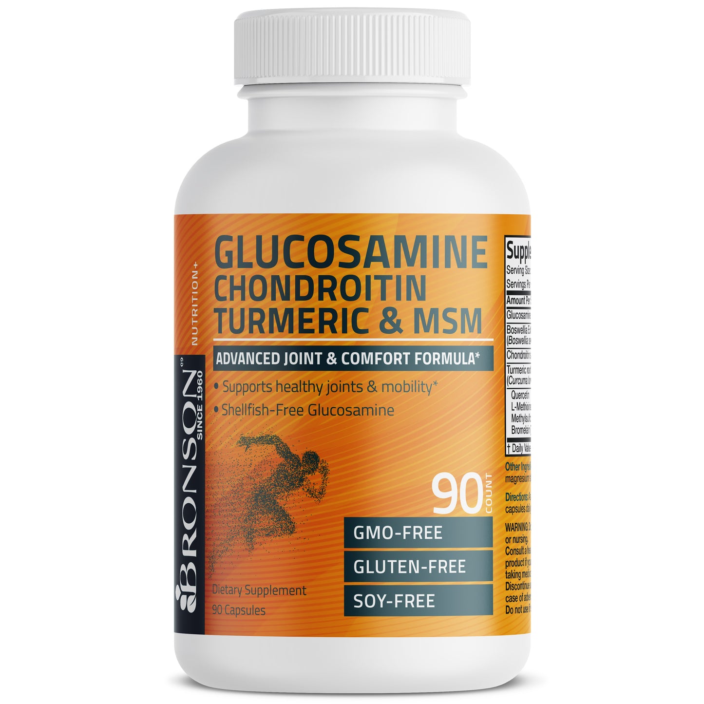 Bronson Glucosamine Chondroitin Turmeric & MSM for Joint, Bone, Muscle Support 90CT