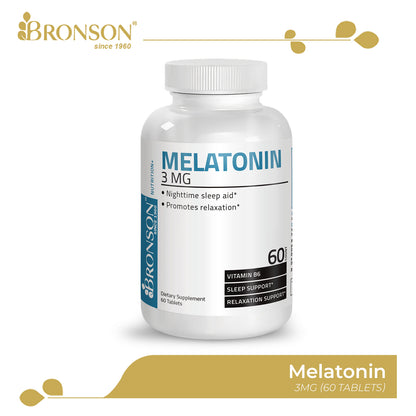 Bronson Melatonin for Sleep Aid Support 3mg 60CT