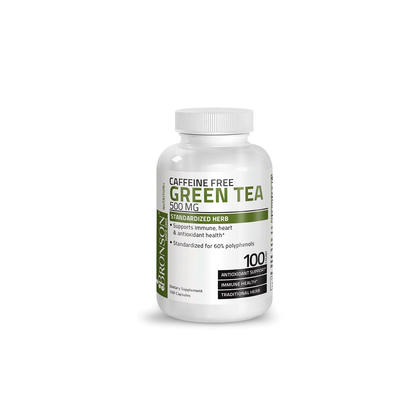 Bronson Green Tea Capsules Caffeine Free Provides Natural Antioxidant Protection 100CT