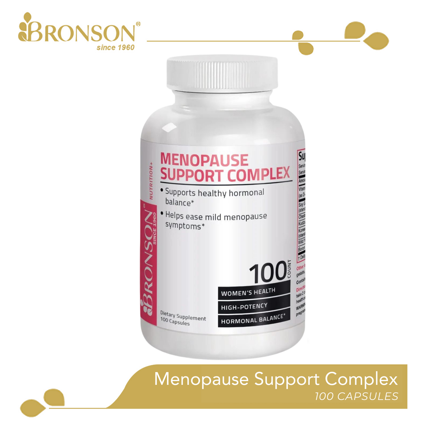 Bronson Menopause Support Supplement for Women (100 Capsules)