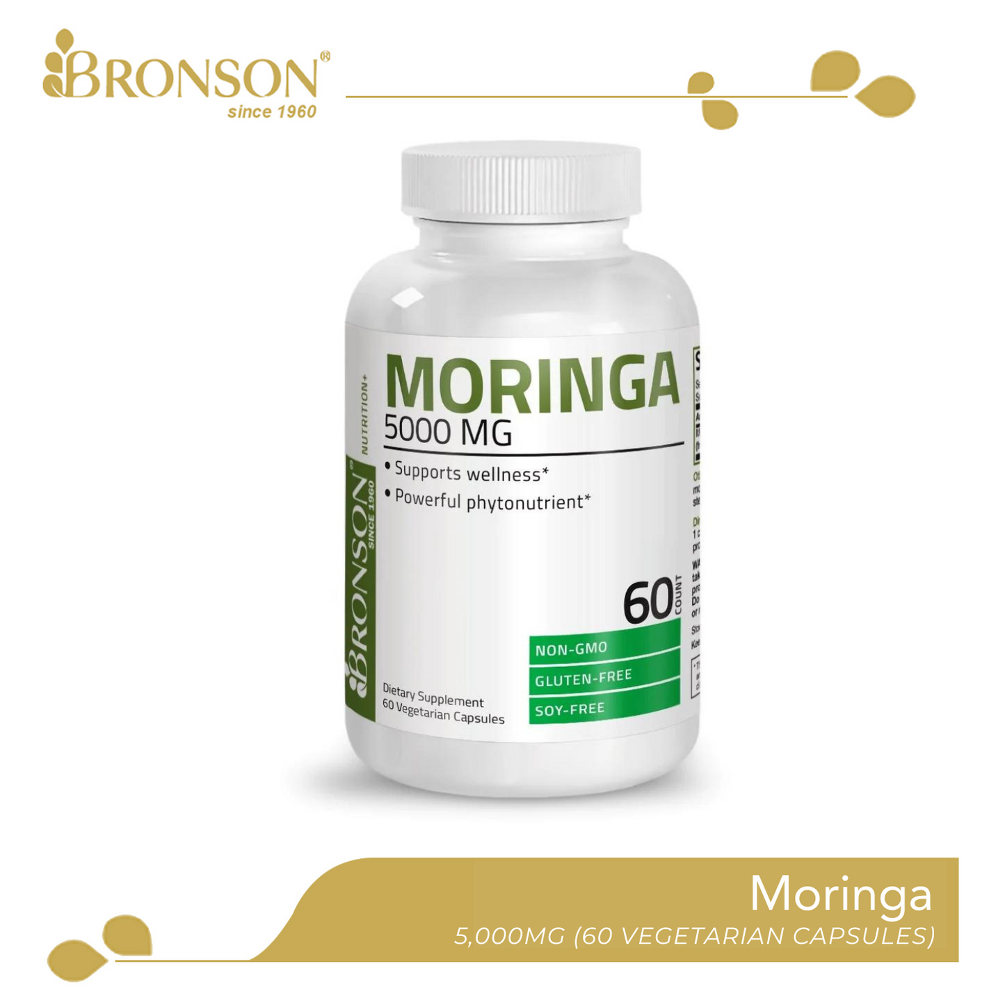 Bronson Moringa Oleifera 5,000MG (60 Vegetarian Capsules)