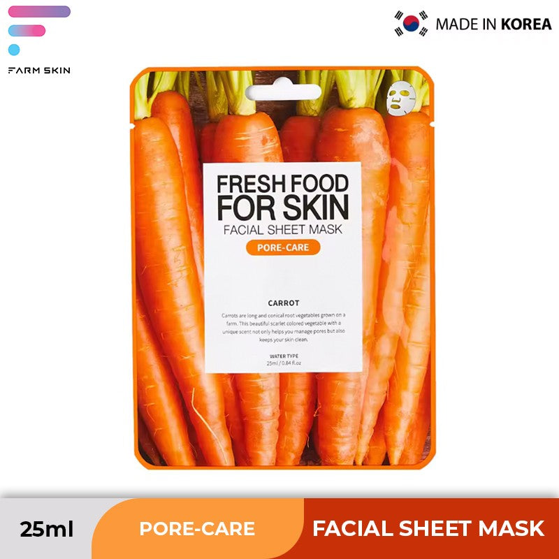 Farmskin Fresh Food Facial Sheet Mask Pore-Care Carrot