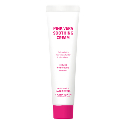 FARMSKIN Super Food Pink Vera Soothing Cream After Workout, Yoga, Shaving or Post Waxing cooling soothing moisturizing 3.38 fl.oz.