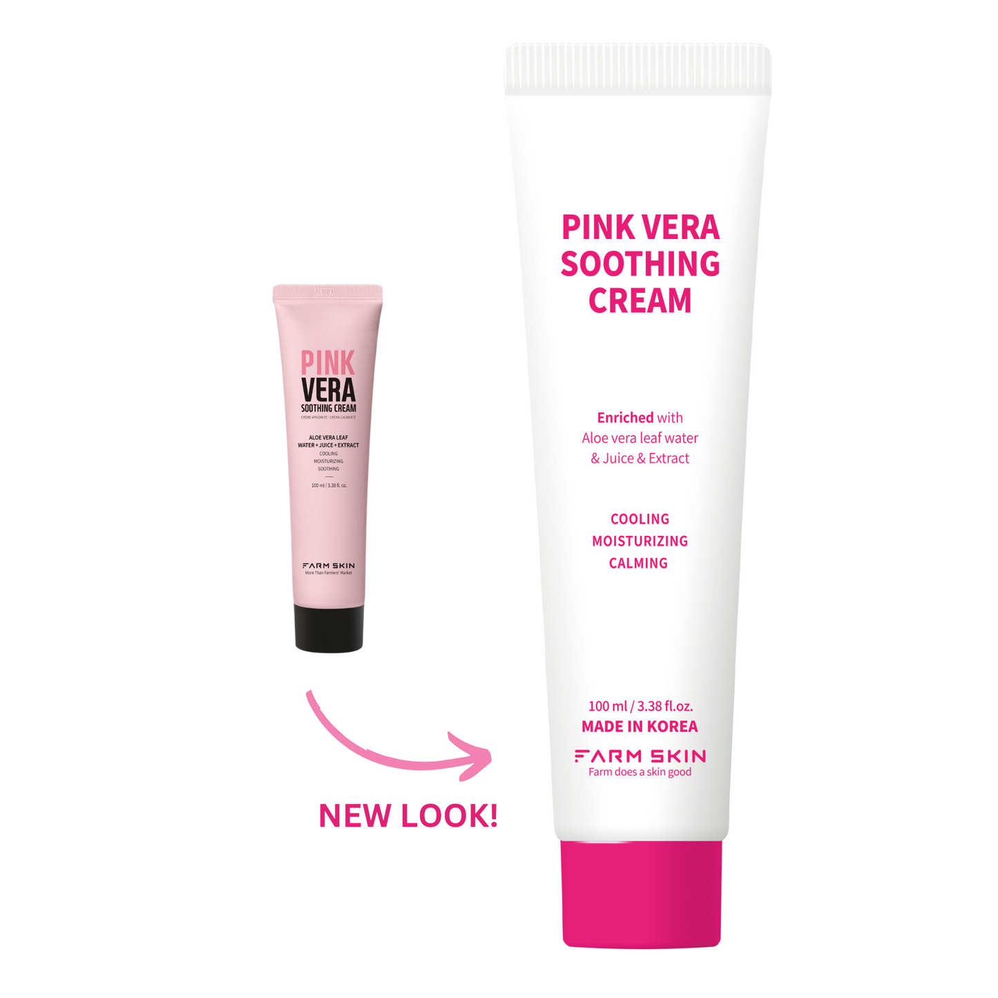 FARMSKIN Super Food Pink Vera Soothing Cream After Workout, Yoga, Shaving or Post Waxing cooling soothing moisturizing 3.38 fl.oz.