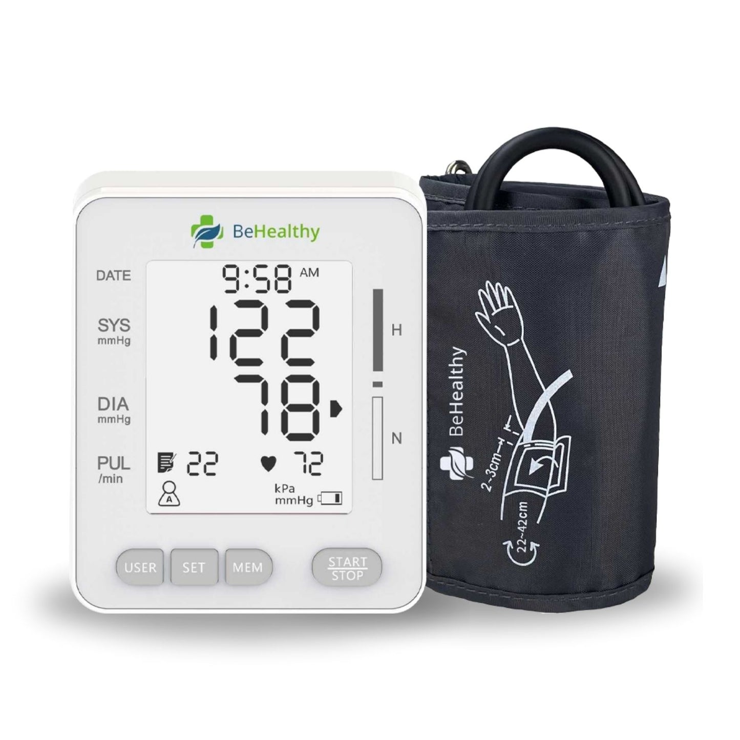 BeHealthy Automatic Digital Blood Pressure Monitor Arm Type