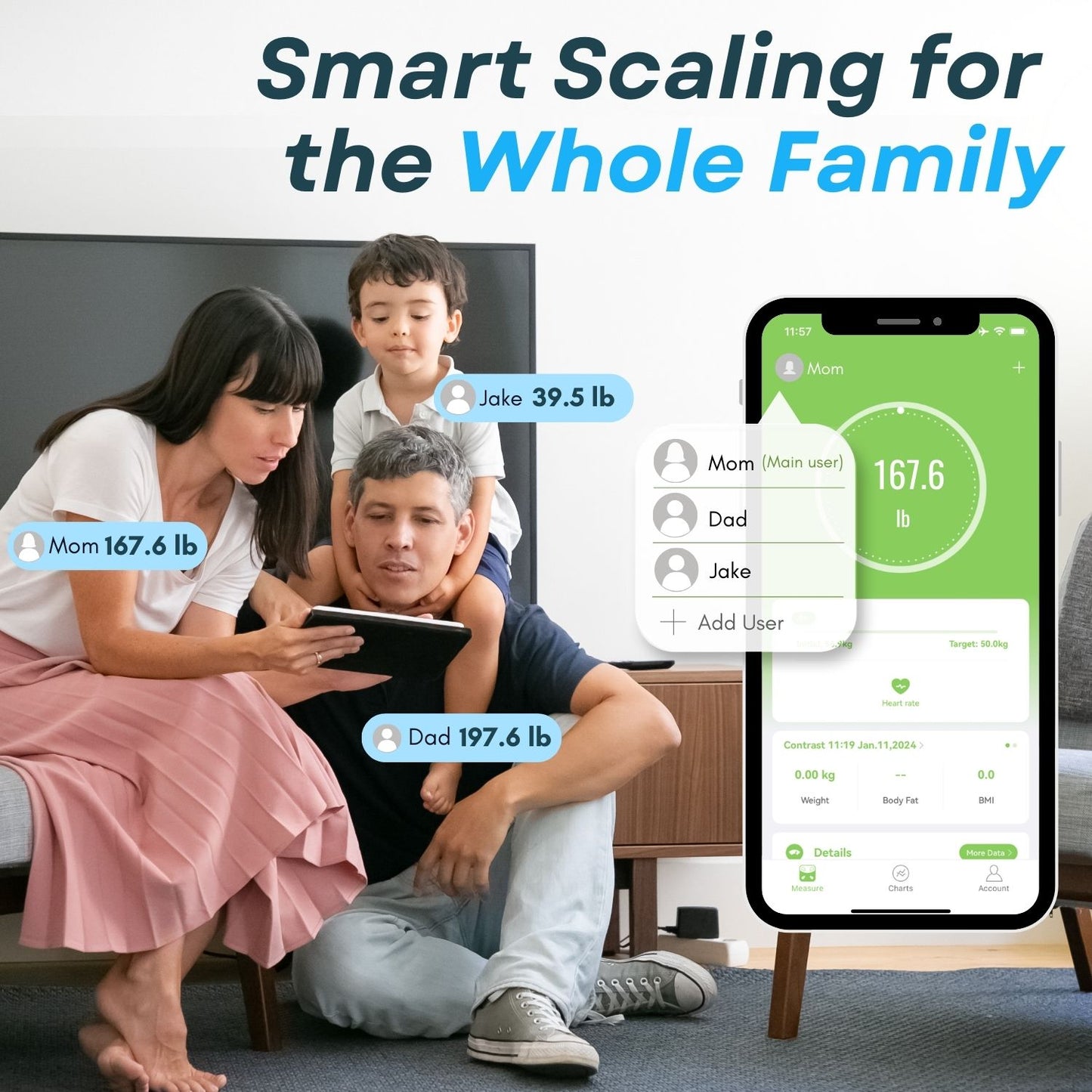 Smart Body Fat Weighing Scale for Human